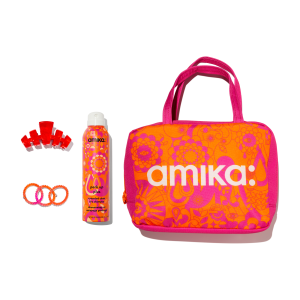amika x TELETIES necessities set 3 pc hair ties. clip. essentials bag + perk up plus