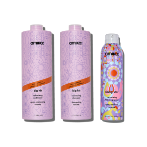 super-sized iconic volume bundle big hit volumizing shampoo + conditioner + rising star volumizing spray