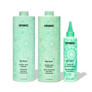 super-sized strength repair set the kure shampoo. conditioner + multi-task treatment
